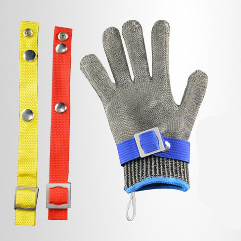Guantes de trabajo de seguridad, manoplas de malla metálica de acero inoxidable, resistentes a Cortes y cadena, protección de manos
