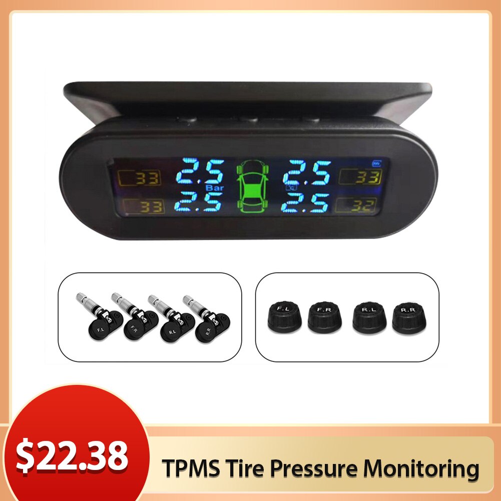 TPMS Car Tire Pressure Monitoring System Real-time Display Tire Pressure Monitoring System With External Sensors Builtin Sensor