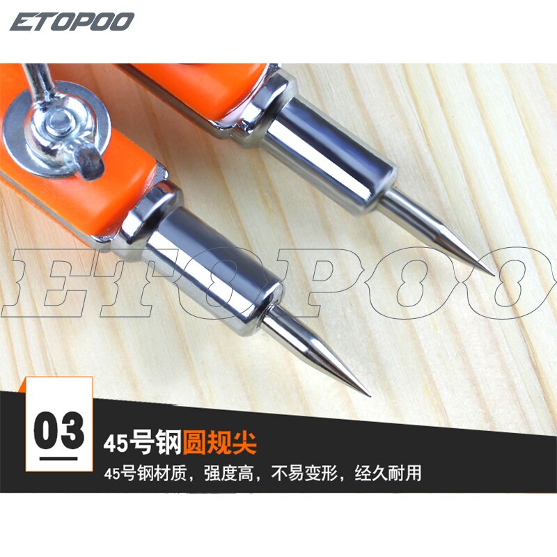 Clear 45 Steel Circular Marking Scribe Wood Working Drawing Compass Industry Tool Craft Scribing Compass for Woodworking
