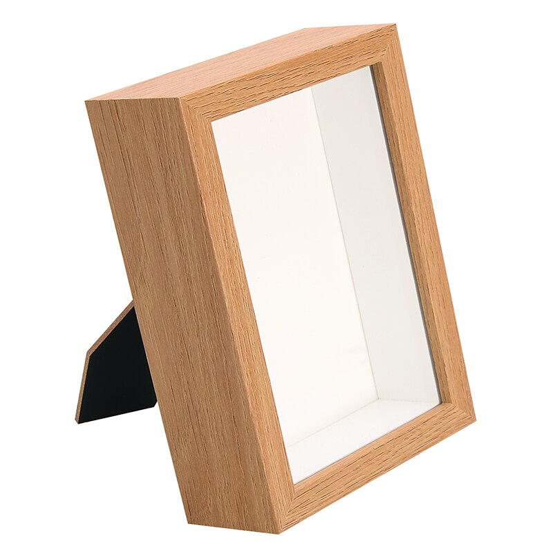Marco de fotos hueco 3D de 10 pulgadas, marco de madera de espécimen, compartimento de almacenamiento, mariposa, Libélula, flor seca, de decoración del hogar: log