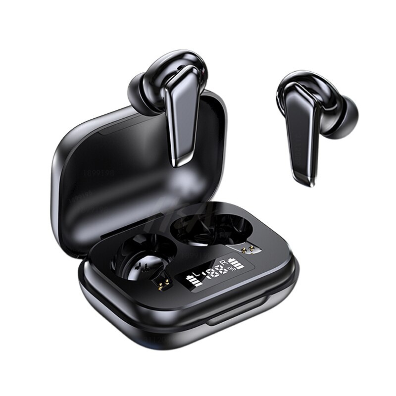 Mini Bluetooth Earphone with LED Power Display 24h Play Time Wireless Headphones Bluetooth Earbud Touch Control Sport Waterproof: Black