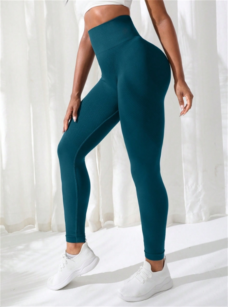 Frauen Hosen Fitnessstudio Yoga Nahtlose Sport Kleidung Dehnbare Hohe Taille Athletische ÜSpund Fitness Gamaschen: M / sehen blau