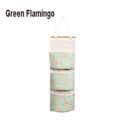 Nueva bolsa de almacenamiento para colgar en la pared de tela de algodón para organizar un bolsillo de almacenamiento para decorar la cocina, el baño y la sala de estar 65631: Verde claro