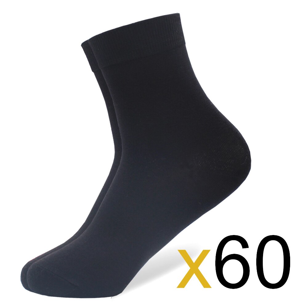 60 Paren/partij Whoesale Mannen Katoenen Sokken Zwarte Business Mannen Sokken Ademend Lente Zomer Herfst Voor Man Us Size (7-9.5): 60 pairs black