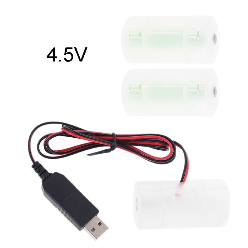 D Battery Eliminator USB Power Supply Cable Can Replace 1 to 4pcs LR20 D Battery M5TB