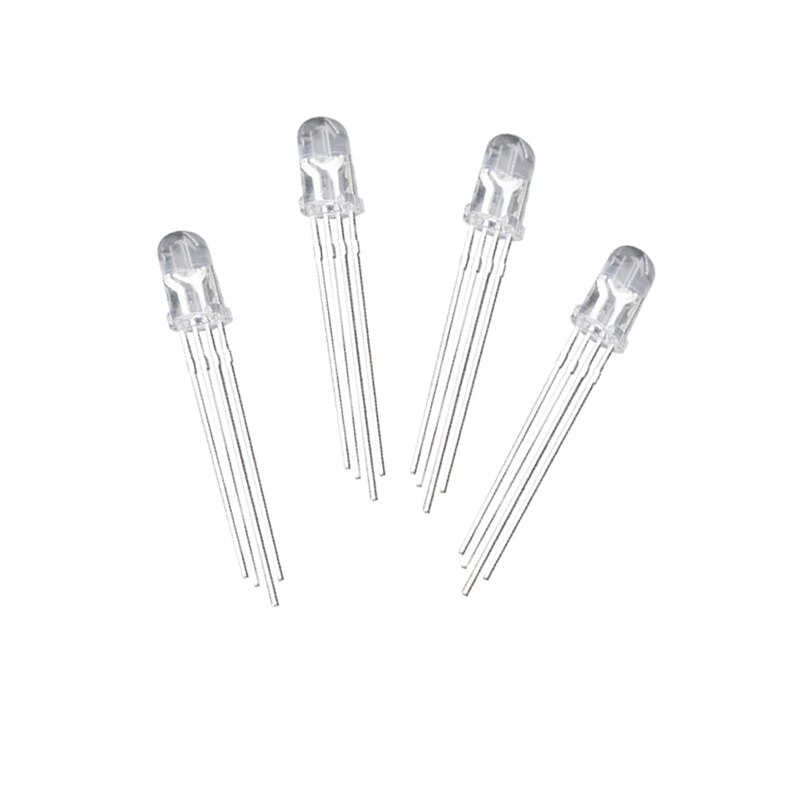 20Pcs Multicolor 4pin F5 RGB Led Diode Light Lamp Tricolor Round Common Cathode Anode LED Light Emitting Diode Red Green Blue