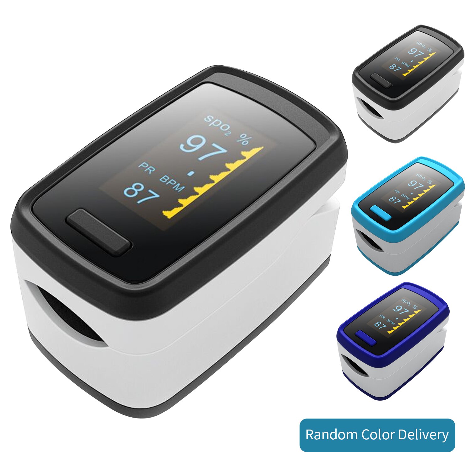 RU Stock Portable Finger Oximeter Digital Finger Pulse Oximeter OLED Display Blood Oxygen Sensor Saturation SpO2 Monitor Meter