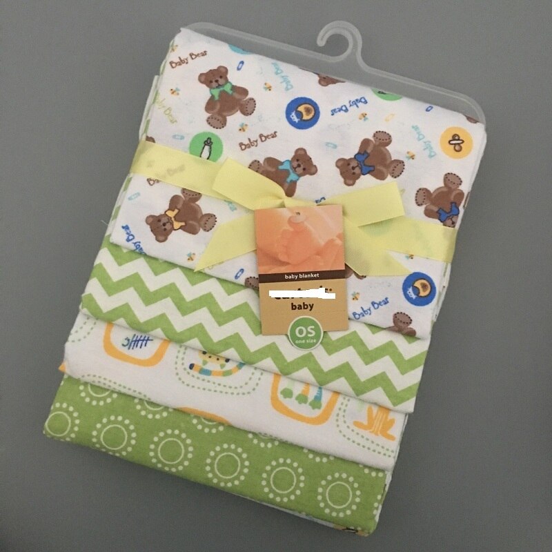 4 stuks Baby Beddengoed Set Leuke Printing Crib Sheet Multi-Functionele Baby deken katoen inbakeren Kids Lakens Wieg enkele Lakens: 9
