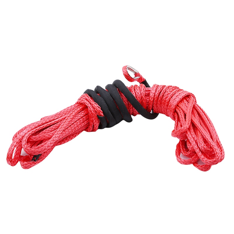 Practical Red Car Winch Rope Synthetic Fiber Cable Line Ultra-high Molecular Durable Traction Rope Towing Ropes