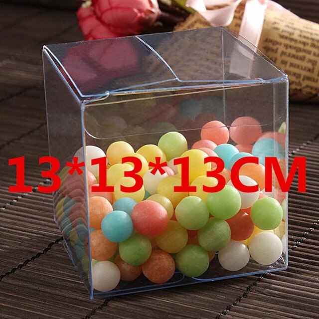 Different Sizes square Clear PVC Boxes Transparent Waterproof Box PVC Plastic Packaging Box For Souvenir/Candy/Toys 10pcs: 13x13x13cm