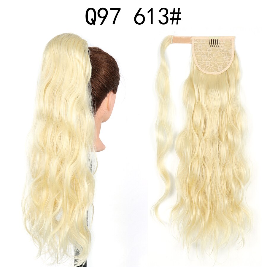 Hairpiece włosy w koński ogon rozszerzenie fałszywy ogon napowietrzny Natual faliste warkocze sznurek koński ogon z klipsami w syntetycznym: Q97-613