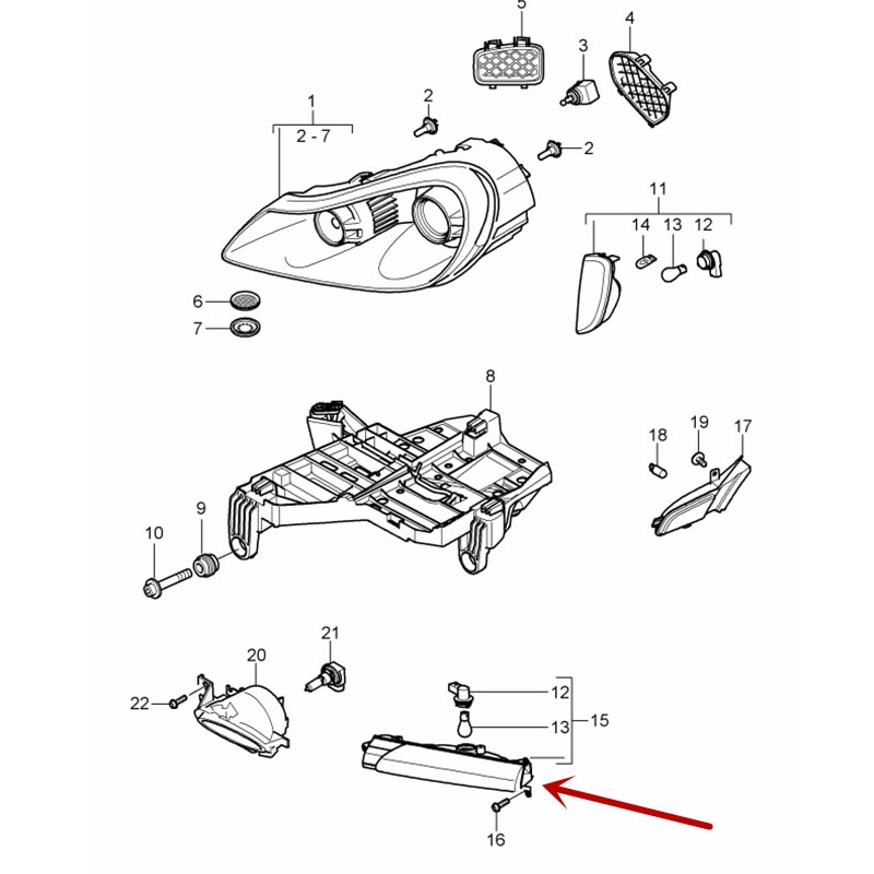 95563118502/95563118602 Voorbumper Richtingaanwijzer Porschecayenne Draaien Licht Lamp Voor Dagactieve lamp Auto mistlamp