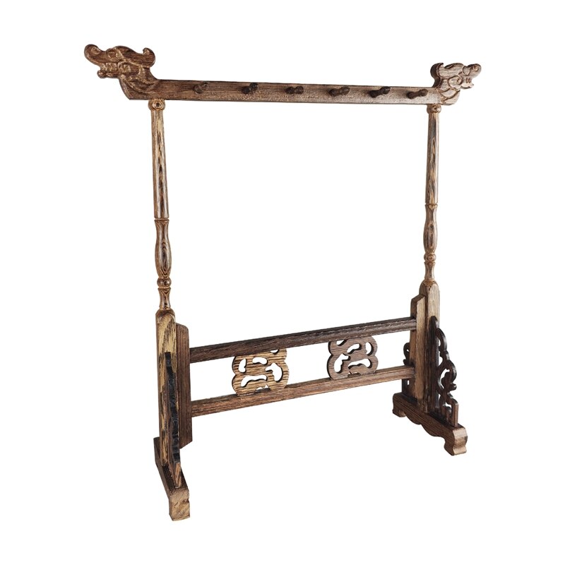 6-Pin 12-Opknoping Massief Houten Kraan Pen Kip Vleugel Hout Studie Boek Schat Kalligrafie Levert Borstel Houder