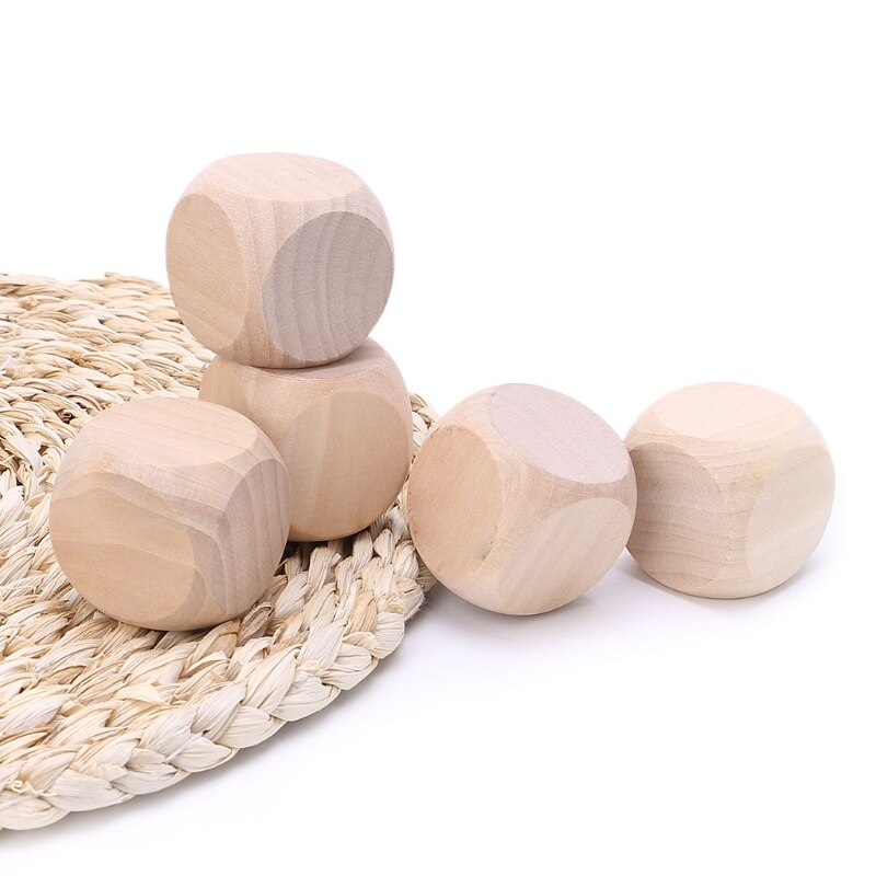 40mm leer Holz Würfel Kind Spielzeug Druck Gravur Schreiben Malerei DIY Familie Spiel E56D
