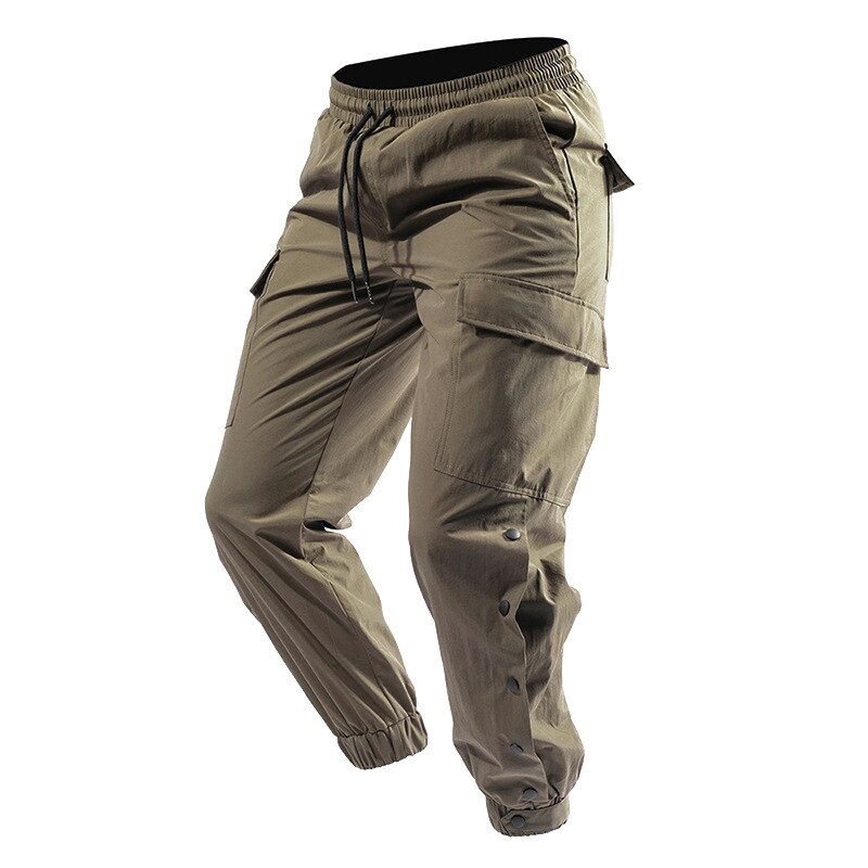 Cargo Pants Men's Hip Hop Streetwear Jogger Pant Trousers: XL / Khaki