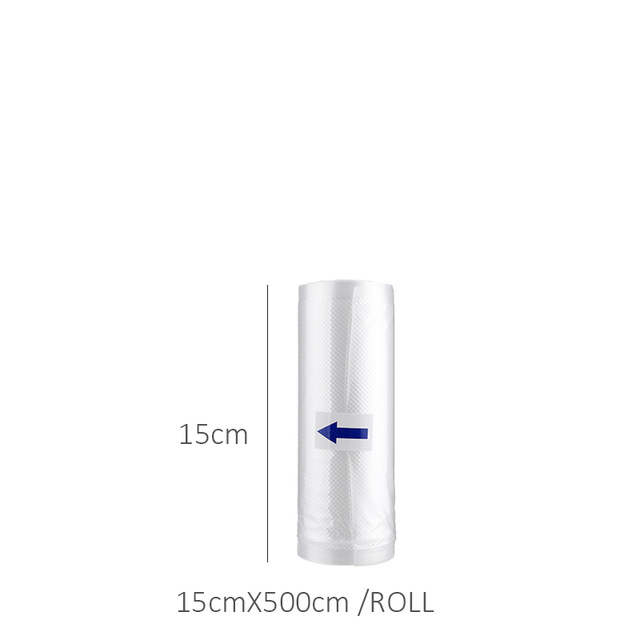Elintarvikkeiden tiivistepussit rullat elintarvikefoliolle bpa-vapaa pussi elintarviketyhjiötä varten keittiön tyhjiöpussit ruokaa varten 12+15+20+25+28cm*500cm: 15cm