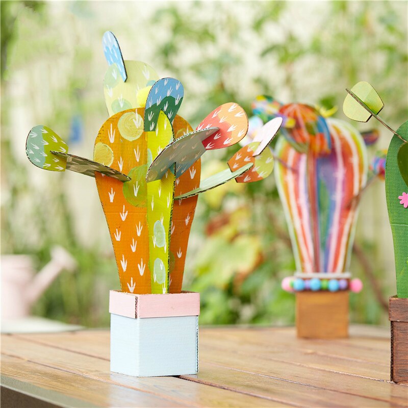 Bricolage Art et artisanat jouets pour enfants Carton papier matériel manuel belle Cactus cadre maternelle éducatif fille garçon jouets