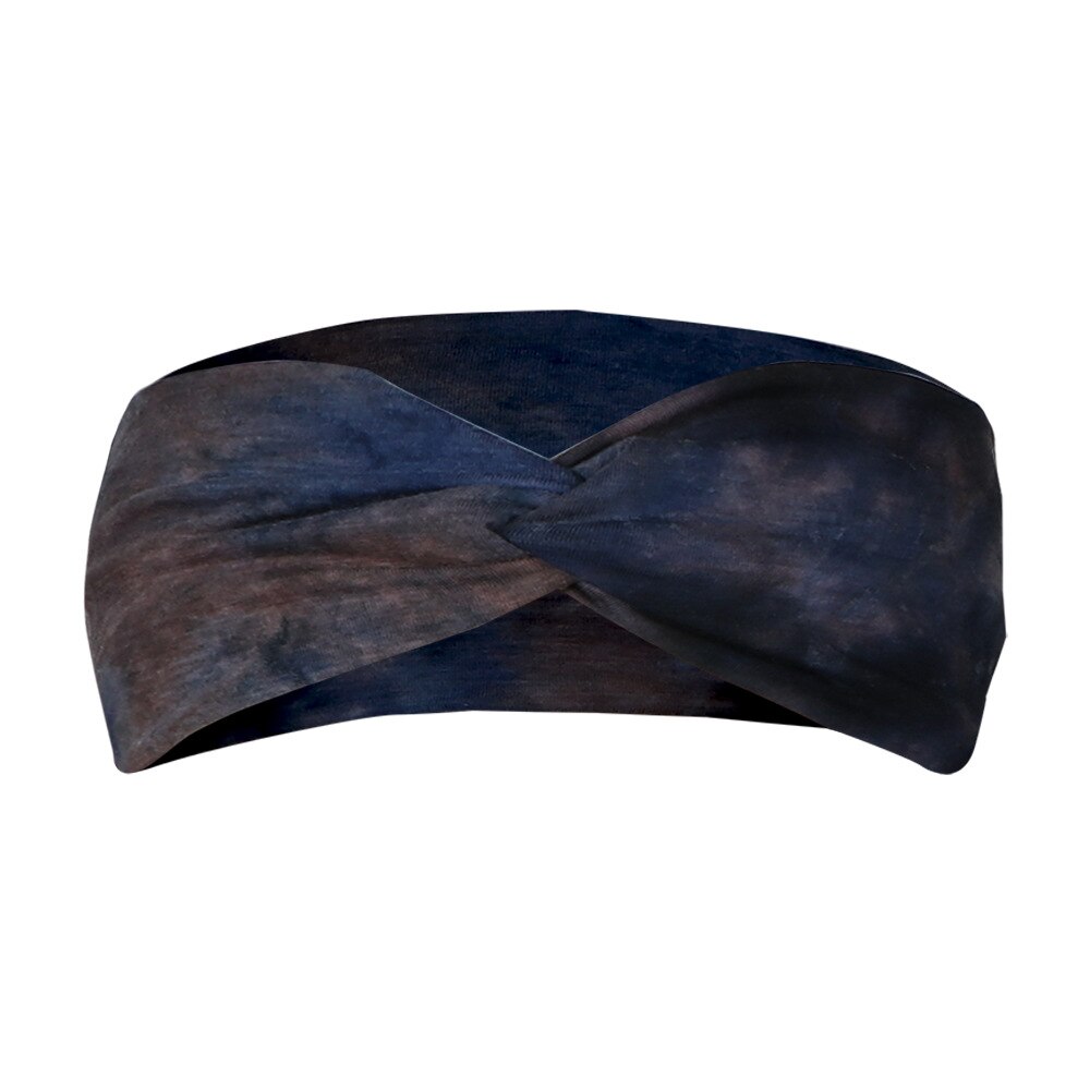 1pc tie dye elastiska huvudskydd cykling yoga sport svett pannband för män kvinnor yoga hår band huvud svett band sport säkerhet: Djupt kaffe