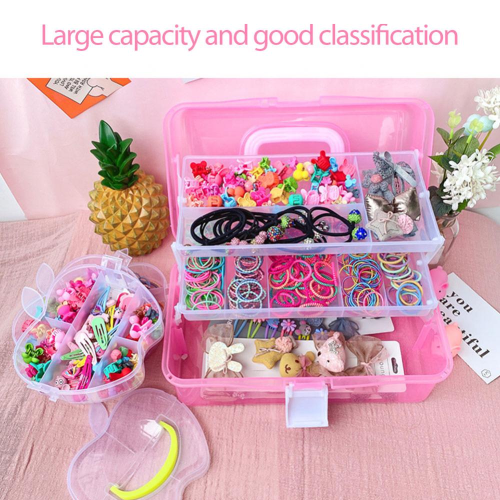 Plastic Jewelry Box Head Rope Storage Box Children Girl Head Rope Hair Accessories Desktop Jewelry Box Case Display Organizer
