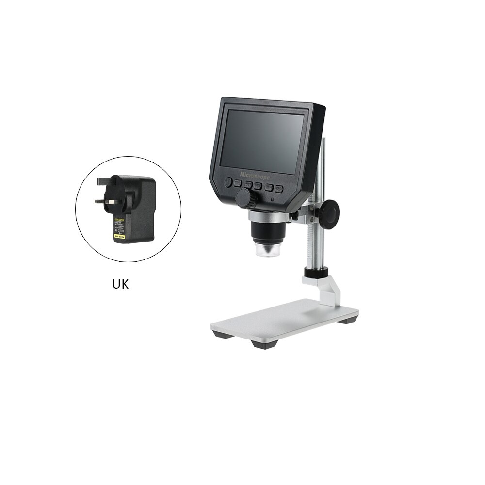 600x 4.3 " 3.6mp digitalt videomikroskop led förstoringsglas för underhåll av mobiltelefon qc/industriell/kollektionsinspektion +ställ: Uk-kontakt