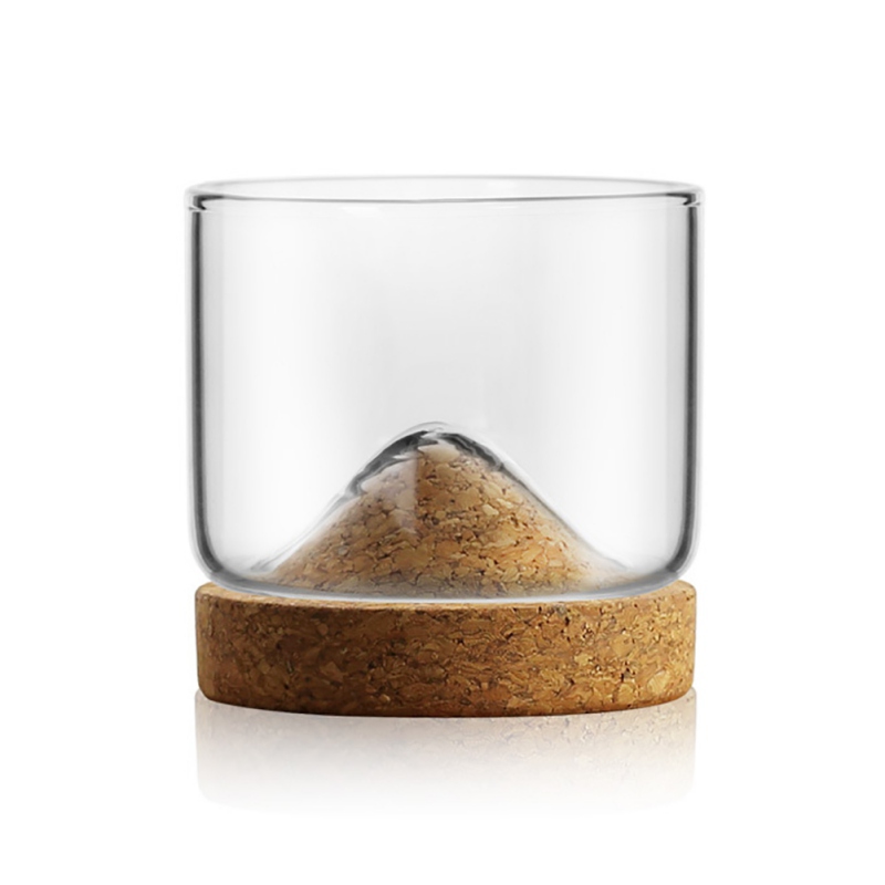 Hjemmekøkken whiskyglas bjerg træbund vin gennemsigtig glaskop til whiskyvin vodka til barklub: C