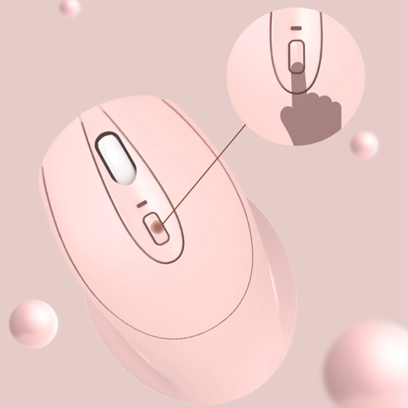 Portable Wireless Mouse 2.4Ghz Silent Student Mini Pink Fresh Art Cute Mouse for Office Laptop Desktop