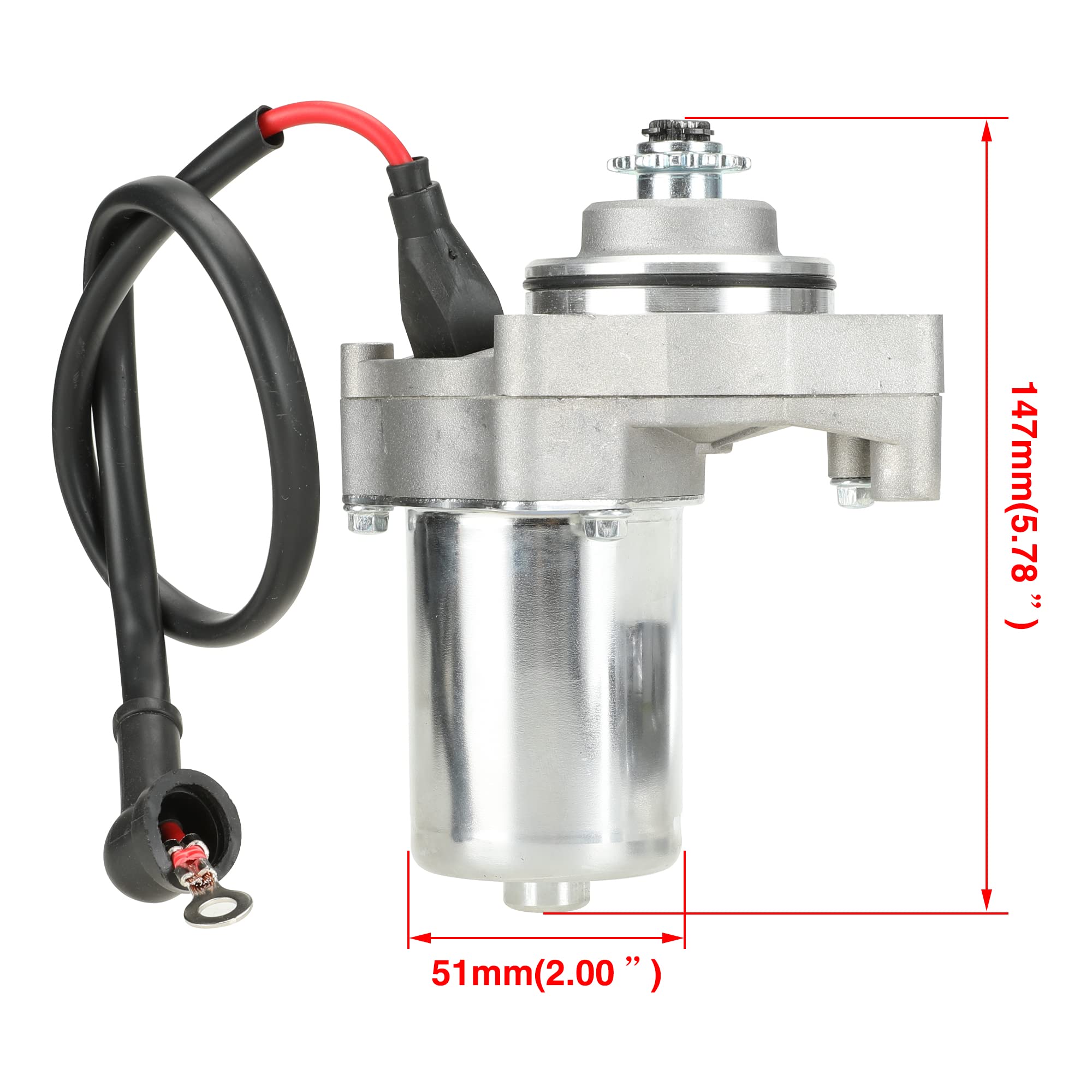Starter with Motor Solenoid Relay for 50cc 70cc 90cc 110cc 125cc Taotao DB27 Coolster Apollo SSR Roketa Go Kart Cart