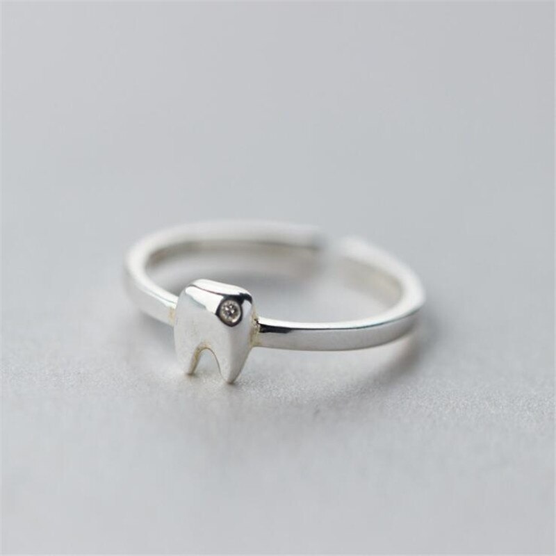 Neue Silber Farbe Zahn Ringe für Frauen Boho Einstellbare Antike Ringe Anillos
