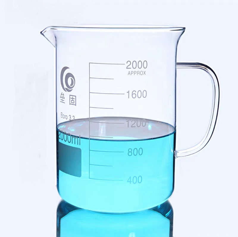 1 stk 500ml 1000ml 2000ml glas bægerglas med håndtag til kemi glasvarer