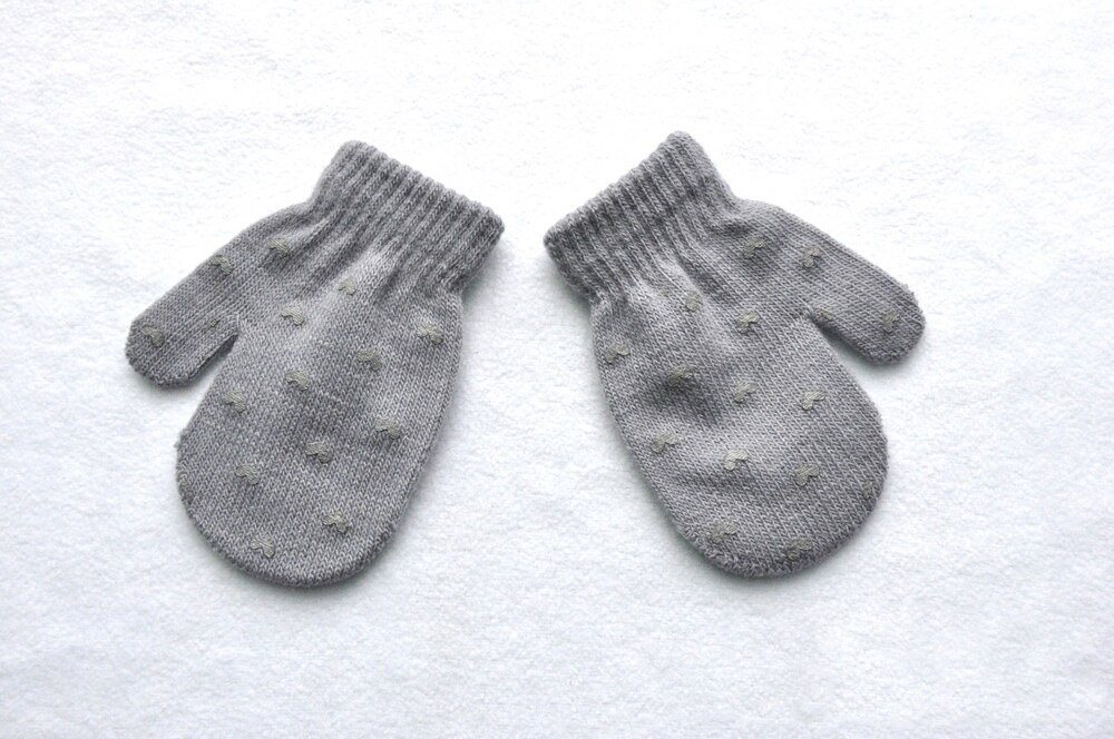 MAYA STEPAN – gants chauds Anti-préhension, 1 paire, mitaine de Protection pour bébé, mignon unisexe, filles, garçons, étoile, cœur, amour, -né: GRAY