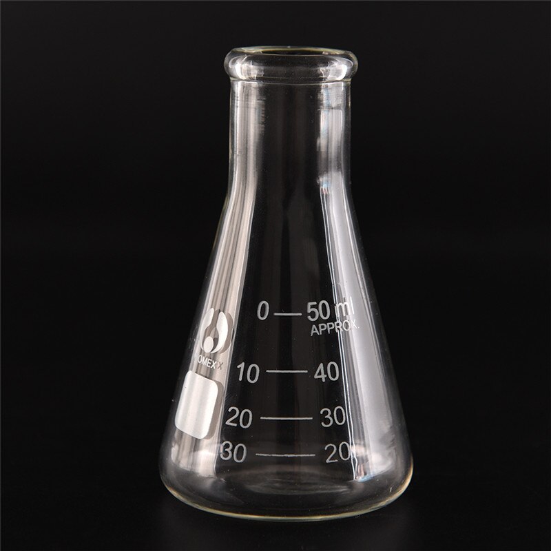 Transparent 50ml Flask Clear Lab Conical Flask Glass Scientific Glassware Laboratory School Research Supply Glass