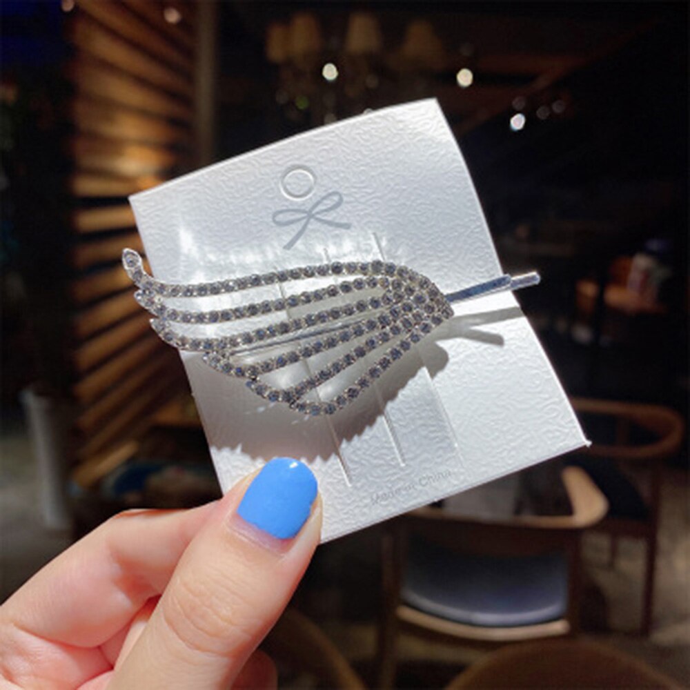 1pc glanzende haarspelden met kristallen strass-steentjes, haarspeldjes met diamanten, haarspeld met strass-steentjes, haarspeldjes voor vrouwen: 2