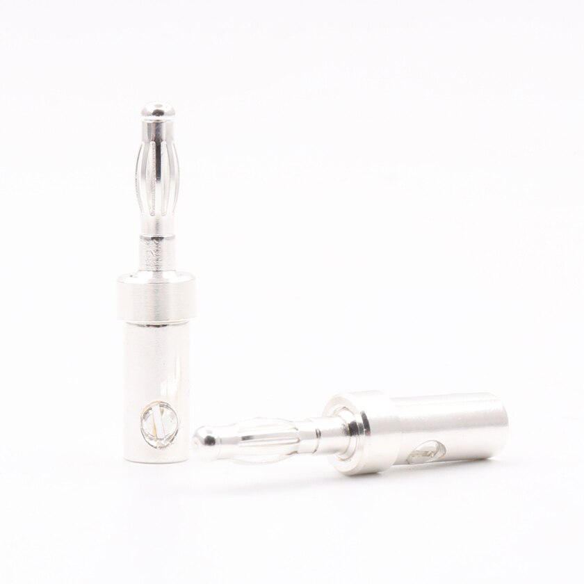 Viborg Banana Plugs - 4 pcs - Silver-Plated - Audio Speaker Cable Adapter