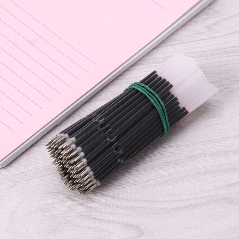 100 Pcs 0.7 mm Ballpoint Pen Refills Point for Retractable Pens Blue/Red/Black 107mm Length for School Office