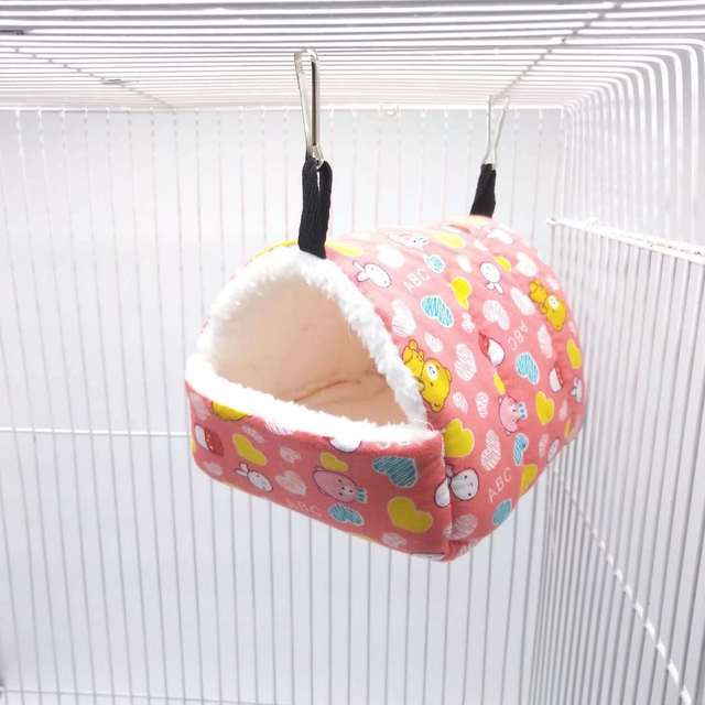 Lille dyr hamster bure kæledyr kanin hamster hus rotte hamster tilbehør pindsvin seng egern marsvin vinter hængende rede: 7