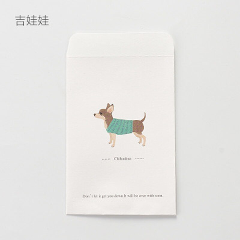 10 stk/sæt 16*11cm kawaii dyr sød hund mønster konvolutter til fest invitationer valentinsdag elskere besked kort: 4