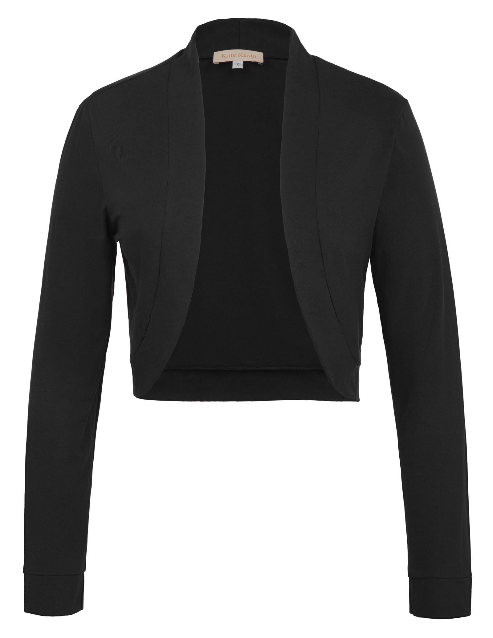 Kate Kasin mujeres Bolero de manga larga señoras Slim abrigos abertura en la parte delantera Stitch Bolero recortado Chaqueta de algodón de Tops prendas de vestir exteriores