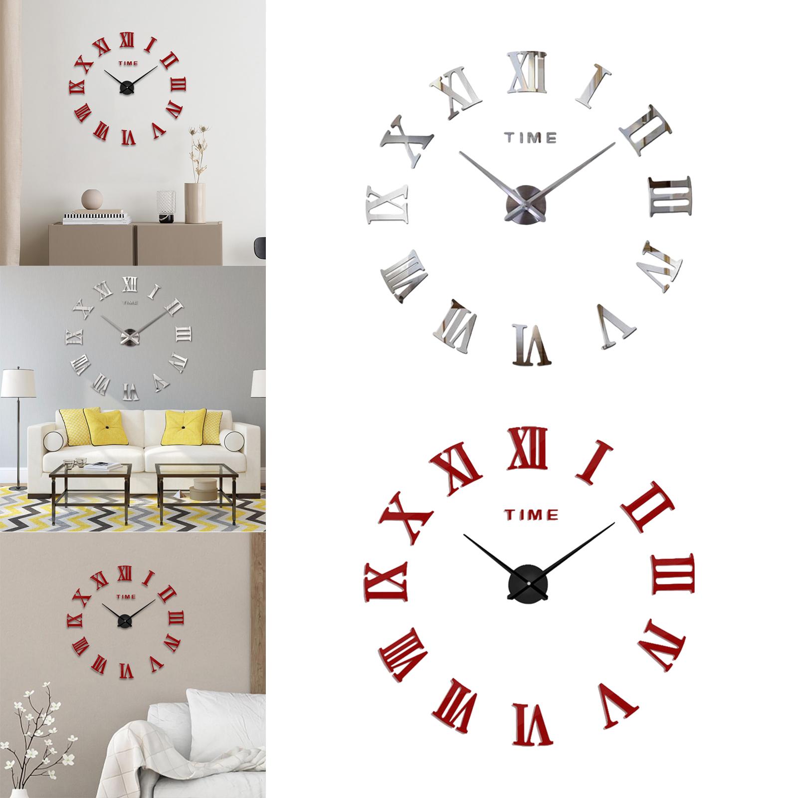 3D Wall Clock Mirror Wall Stickers DIY Wall Clocks Removable Art Decal Sticker Home Decor Living Room