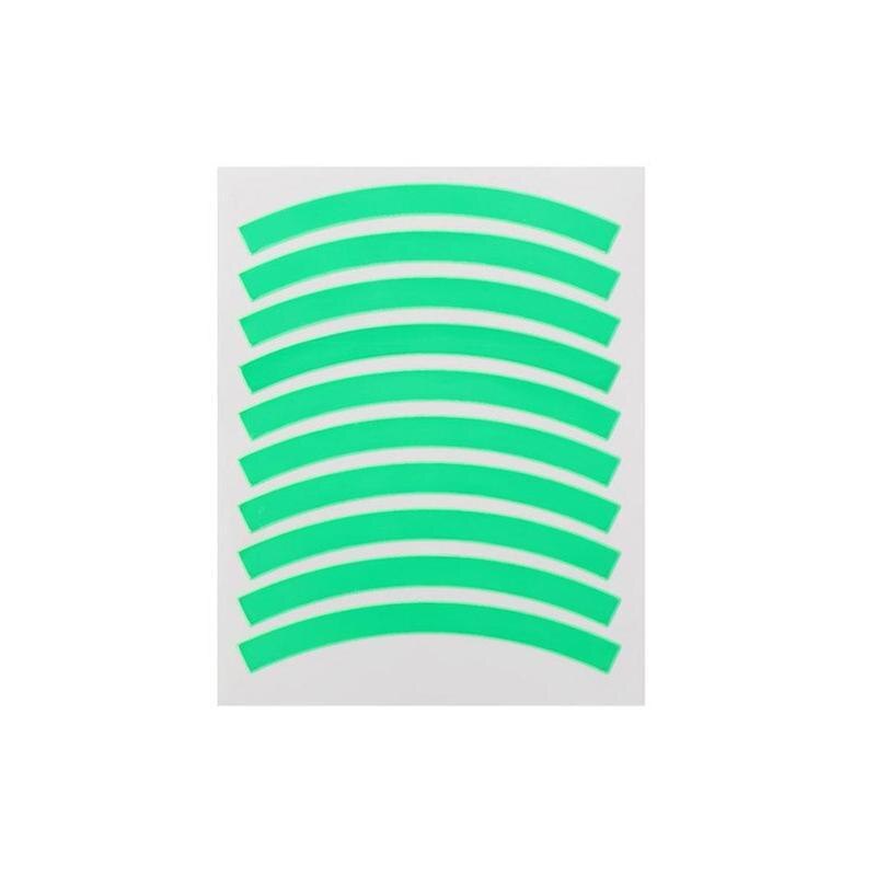 Pegatinas reflectantes para bicicleta de equilibrio para niños, calcomanías para rueda, apliques de advertencia para neumáticos, cinta de seguridad, accesorios para bicicleta, 10 Uds.: Verde
