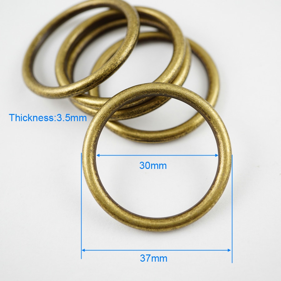50 Stuks 30mm Antiek Messing Kleur Gelaste Metalen O Ring Purse Bag O Ring