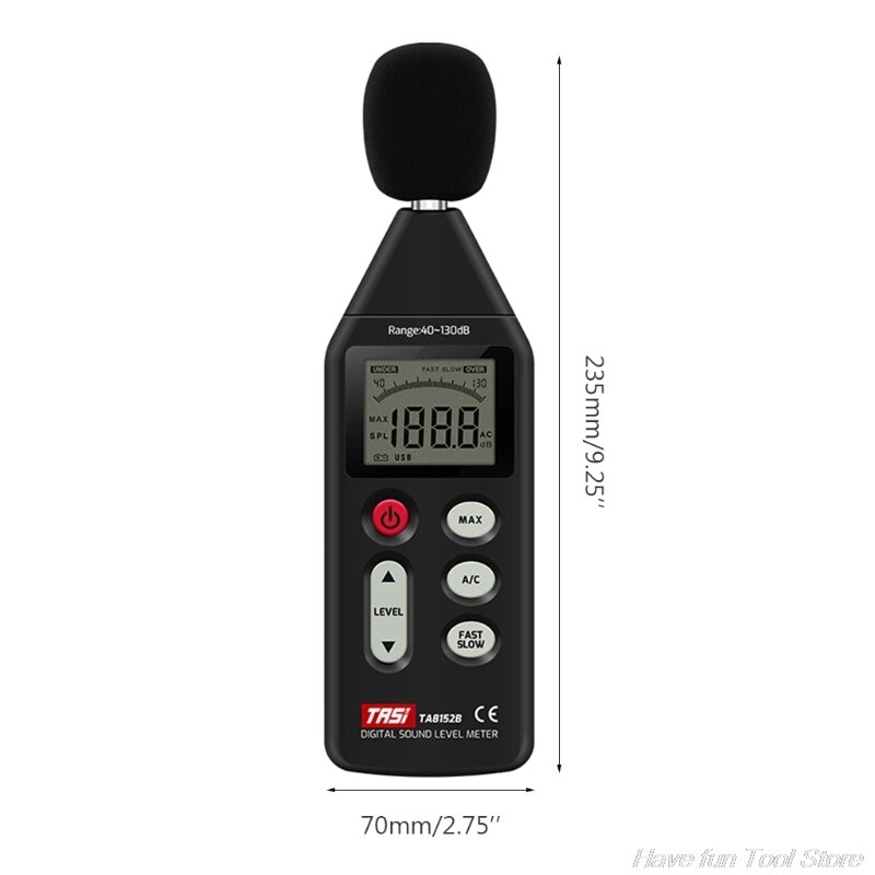 Digital Sound Level Meter Met Usb Data Verbinding 40-130dB Tester Volume Decibel Meten TA8152B Lcd Display M09 21
