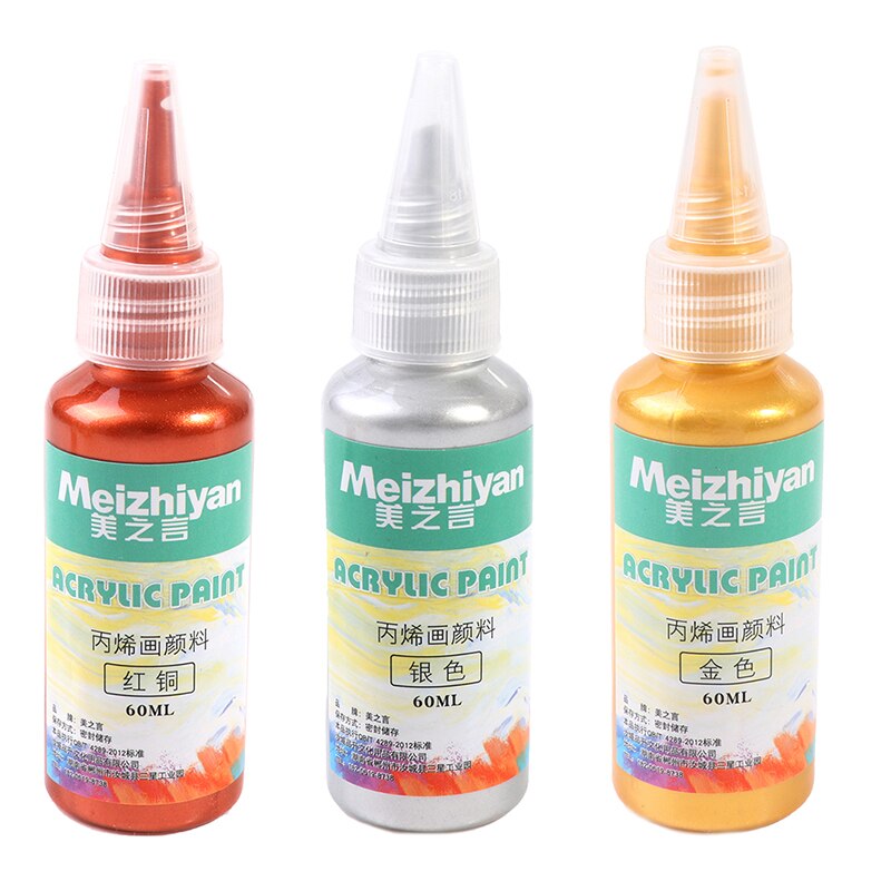 60ml Acrylic Paint Metallic Resin Pigments Gold Silver Copper For Epoxy Resin