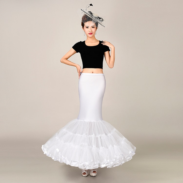 Elastische Stoff Große Fischschwanz Felsen Meerjungfrau Trompete Stil Brautkleid Petticoat Krinoline Unterhose