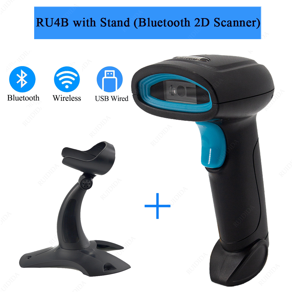 2d Scanner Draadloze Bar Code Reader Scanner Qr Code Bar Scanner Bluetooth Barcod Scanner Handheld Draadloze Barcode Reader PDF417: RU4B Bluetooth