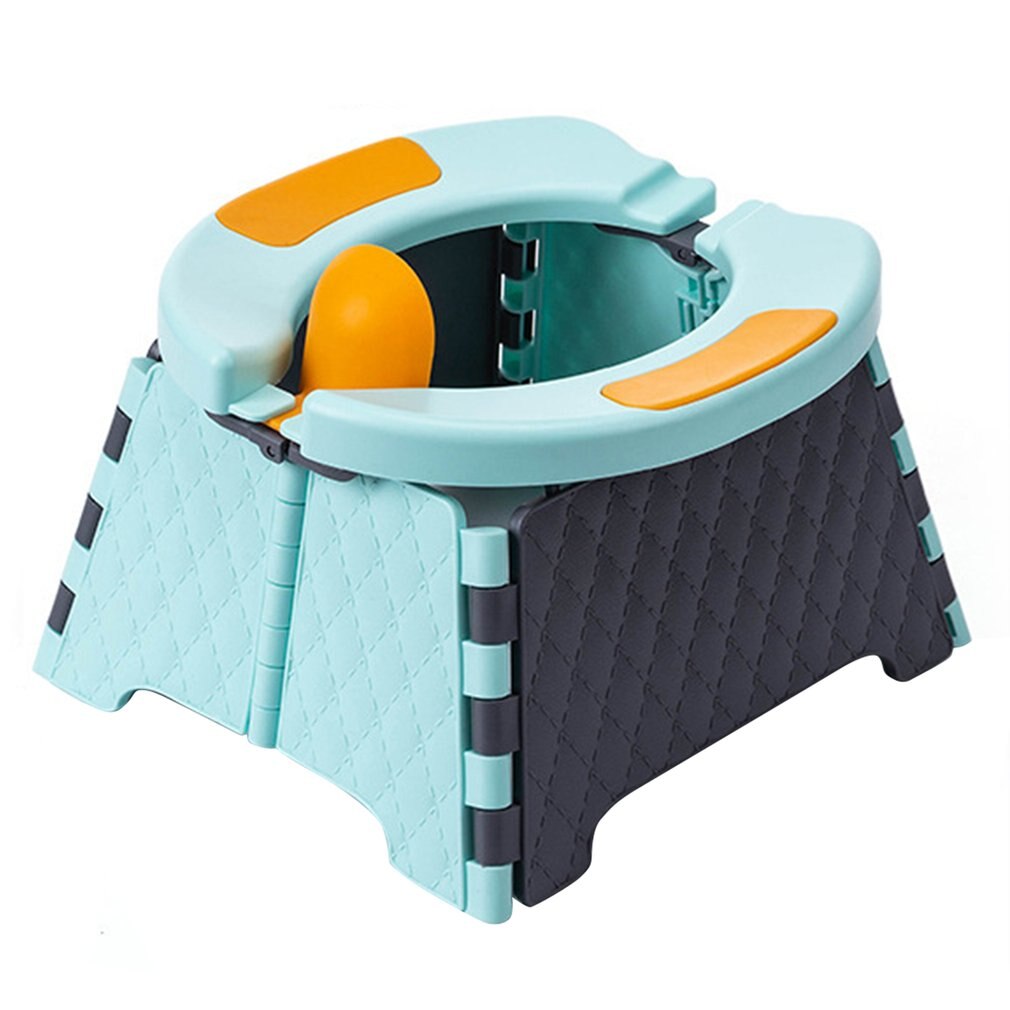 Draagbare Mobiele Baby Vouwen Toiletbril Zindelijkheidstraining Seat Geen Schone Kinderen Potty Urinoir Indoor En Outdoor Wc seat: blue