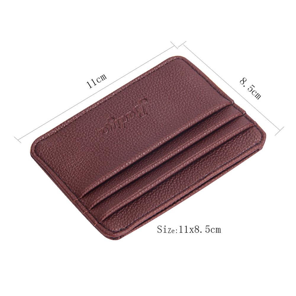 Credit Holder Card Vintage Retro Texture Mini ID Holders Business Credit Card Holder Leather Slim Bank Case Purse Wallet: Coffee