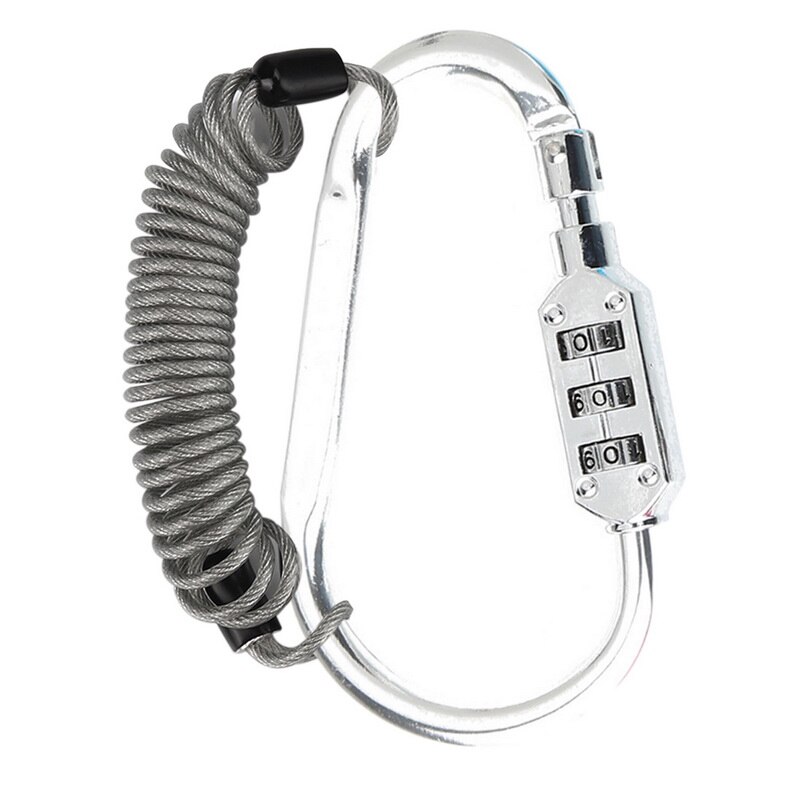 Motorcycle Helmet Lock With Steel Wire Cable Tough Combination PIN Lock Carabiner Fix For Motorcycle Bicycle Electric: G346160A