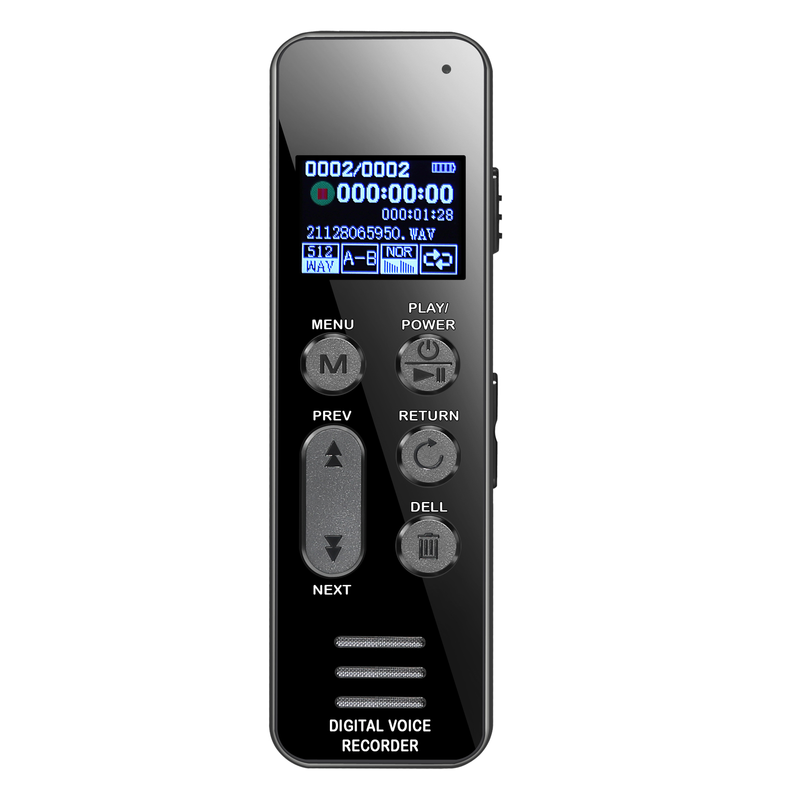 Vandlion V63 64G digitale recorder dictafoon met 1050mAH grote capaciteit batterijopnameapparaat met variabele snelheid afspelen: Default Title