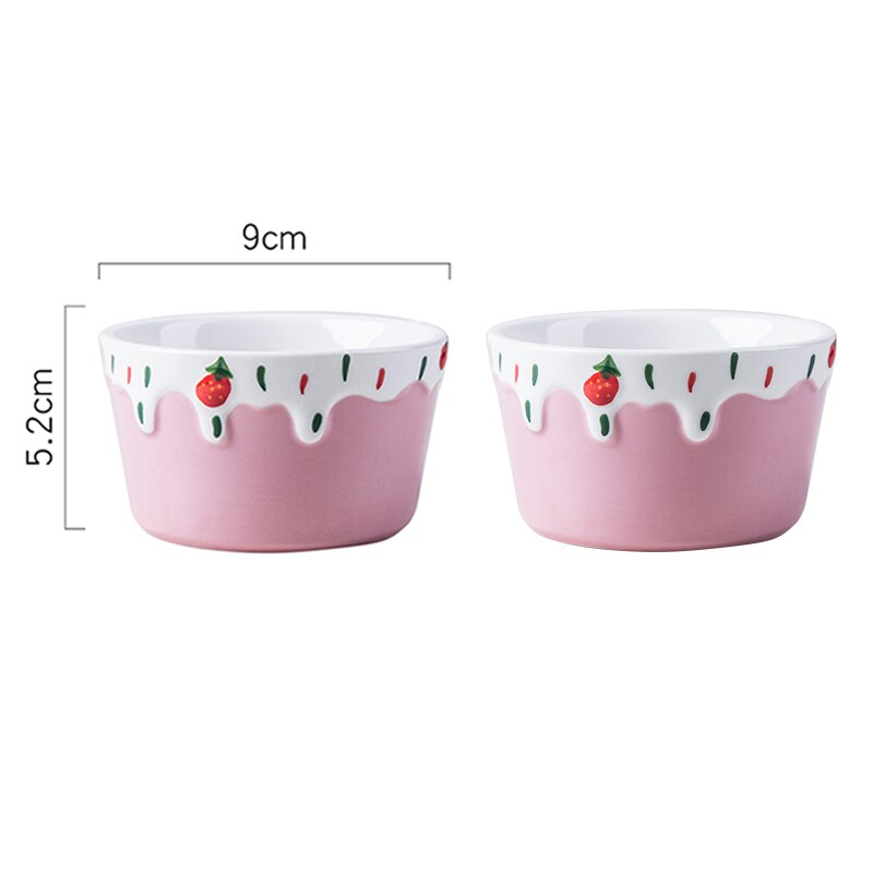 2 stk nordisk kjøkken liten kake pudding form baking mini bakebolle ovn spesielle keramiske høy temperatur resistente apparater: Rosa
