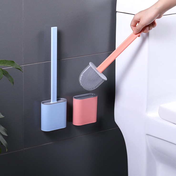Siliconen Handvat Badkamer Wc Borstel Houder Flexibele Toiletborstel Scrubber Revolutionaire Schoonmaak Tool Accessoires